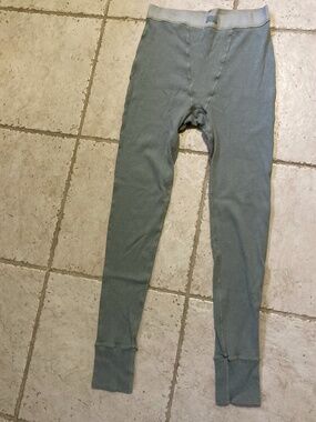 Skims Stretch Cotton Ribbed Leggings Green Size Medium